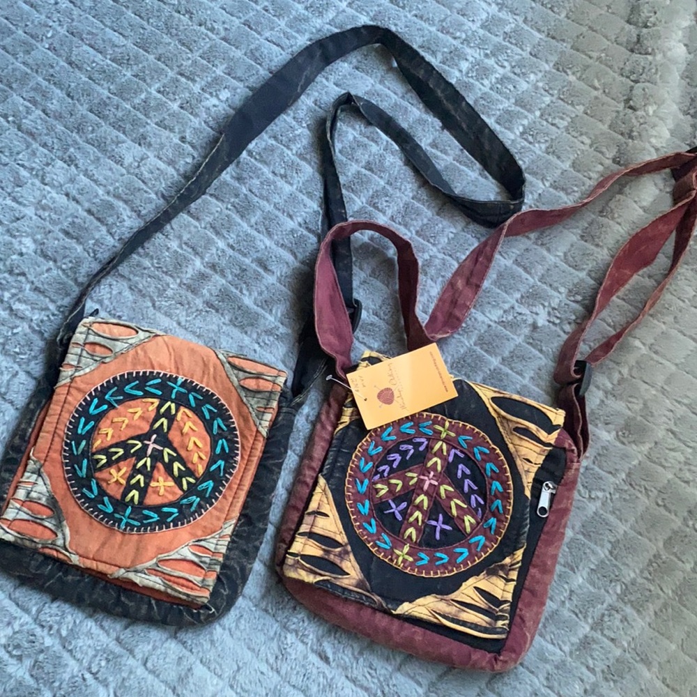 Peace sign satchel bag.